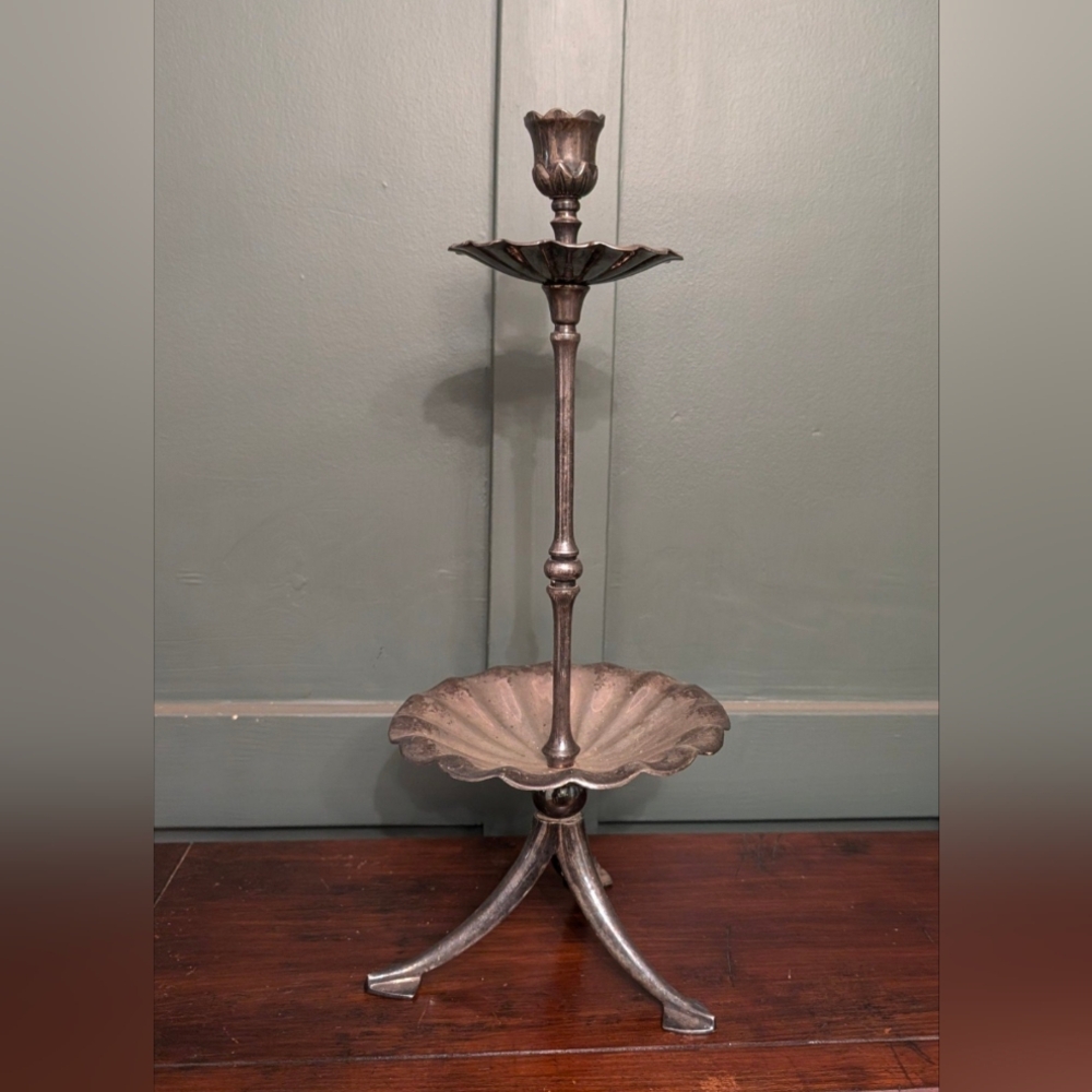 Source Unknown Silver Candle Holder